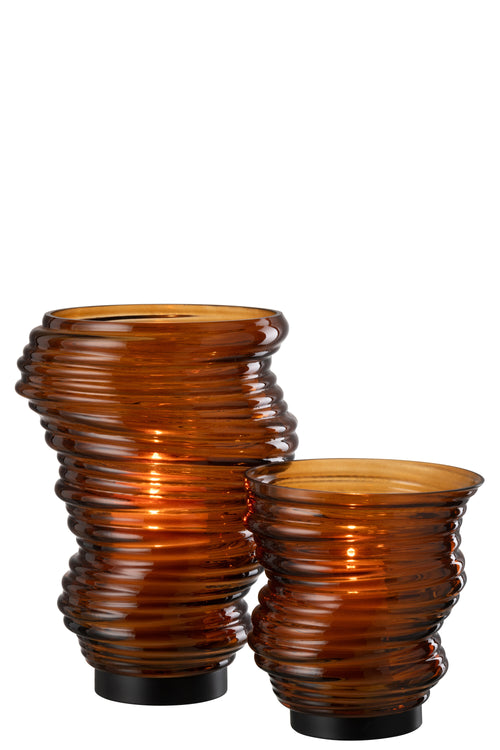 J-Line vaas Tornado - glas - bruin - large - 27.5 cm hoog - vtwonen shop