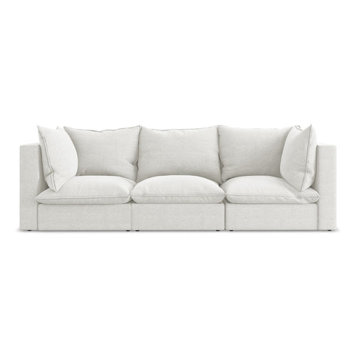 LaMiaSofa 3-zits bank Ravenna - bouclé - wit - 255x90x77