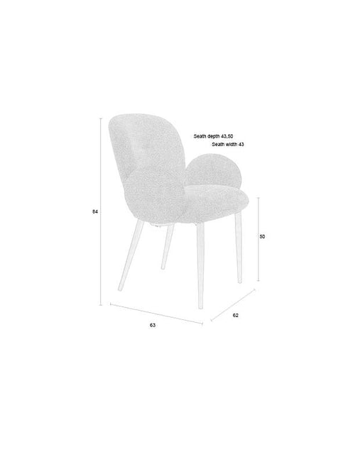 Housecraft Living Alaz Eetkamerstoelen met armleuning Off-white - Set van 2 - vtwonen shop