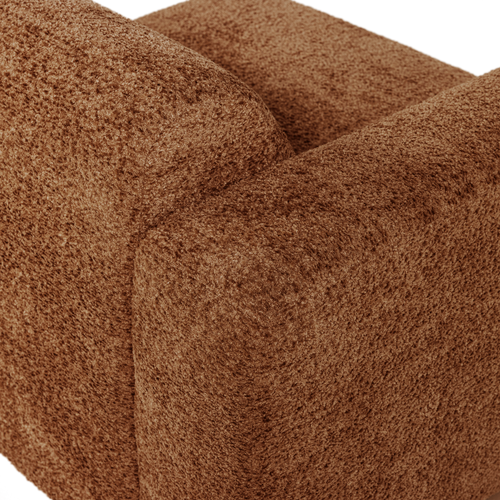 WOOOD 1-zits bank arm links Mojo Base - Wollig - Roestbruin - 74x105x97