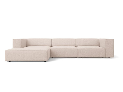 Cosmopolitan Design linker hoekbank Arendal 4-zits, chenille, beige - 166x284x70cm