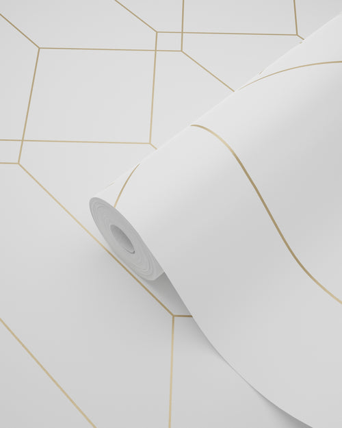 ESTAhome behang art deco motief wit en goud - 53 cm x 10.05 m - 139223 - vtwonen shop