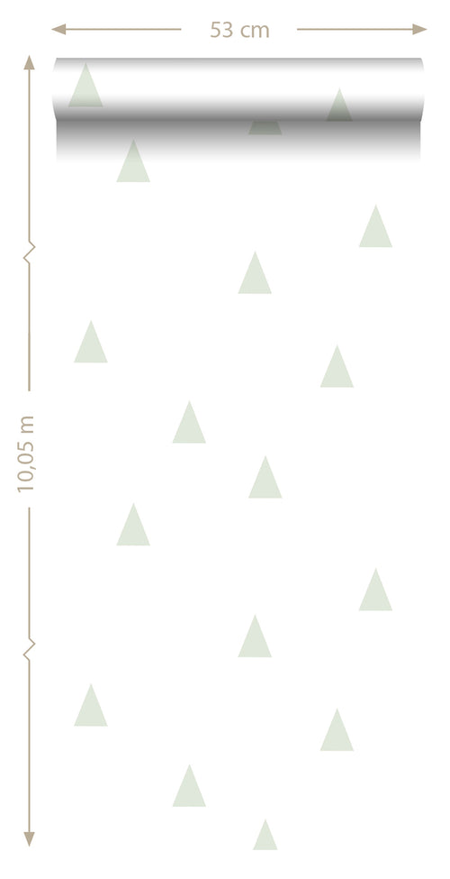 ESTAhome behang grafische driehoekjes mintgroen en wit - 53 cm x 10.05 m - 128868 - vtwonen shop