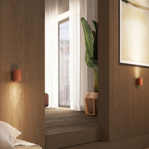 Sollux Lighting Wandlamp KARBON 10 rood oker - 6,5x8,5x10cm