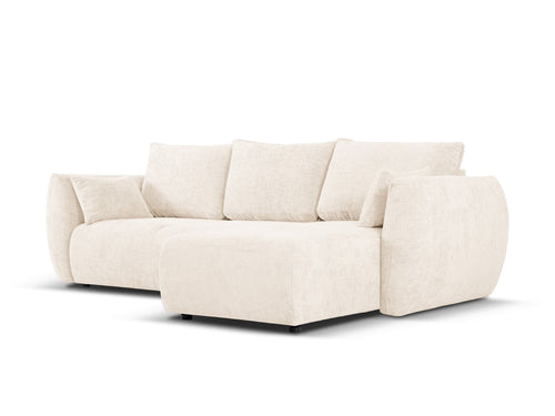Cosmopolitan Design Converteerbare hoekbank rechts met opbergdoos Matera 4-zits, chenille, lichtbeige - 173x253x86cm
