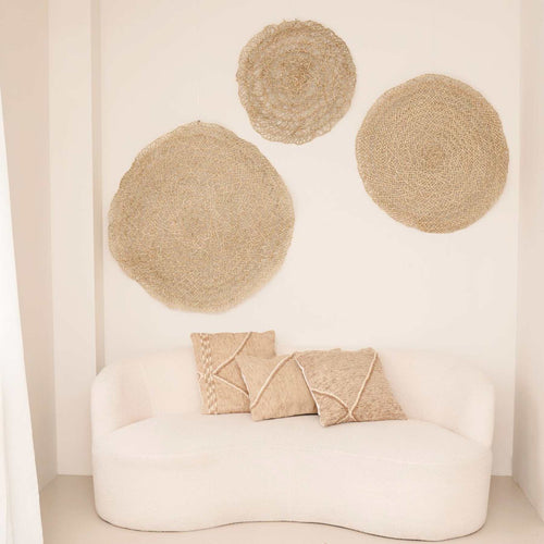 NOA MAY Wanddecoratie Medina - naturel - zeegras - Ø 80 x h3 cm