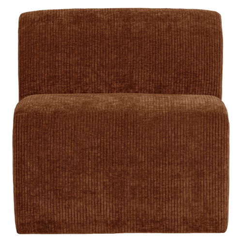 WOOOD eetbank 84 cm rugleuning Mojo Base - Rib - Roestbruin - 83x84x76