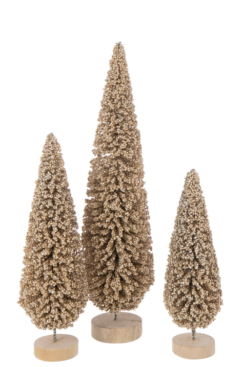 J-Line decoratie Kerstboom Pet - kunststof - champagne - large - vtwonen shop