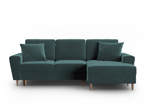 Cosmopolitan Design Converteerbare hoekbank rechts met opbergdoos Kyoto 4-zits, flueel olie - 145x241x88cm