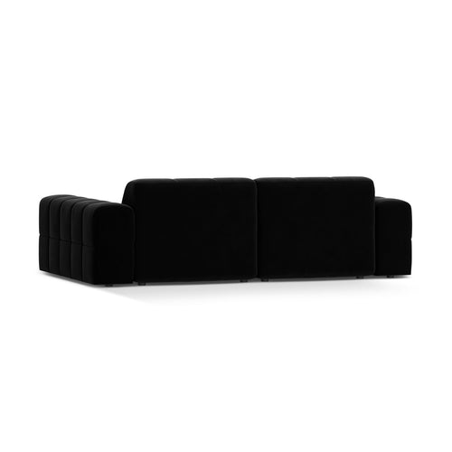 Cosmopolitan Design - Bank Chicago 3-zits, flueel zwart - 102x212x78cm