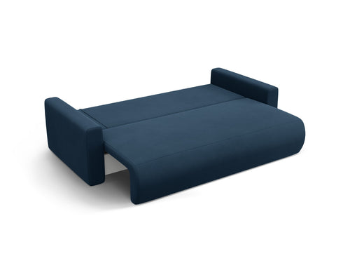 Cosmopolitan Design Slaapbank met opbergdoos Belfast 3-zits, flueel koningsblauw - 105x238x84cm