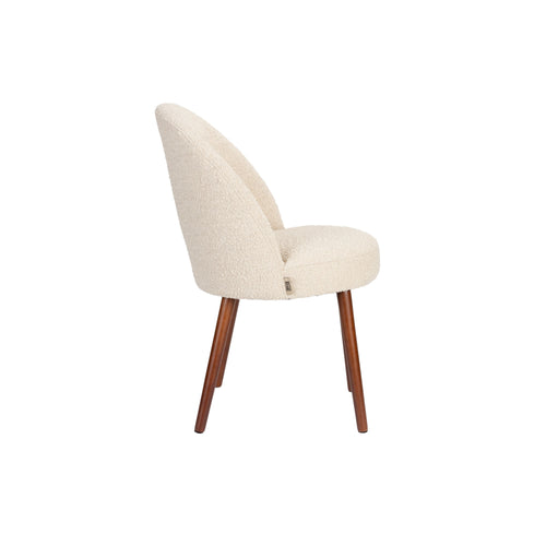 Dutchbone Barbara Eetkamerstoelen Bouclé Beige - Set van 2