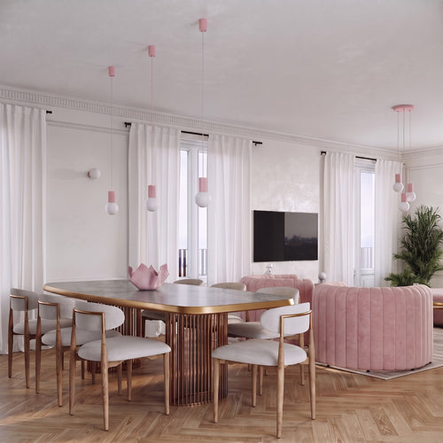 Sollux Lighting Hanglamp HALO 1 roze - 12x12x120cm