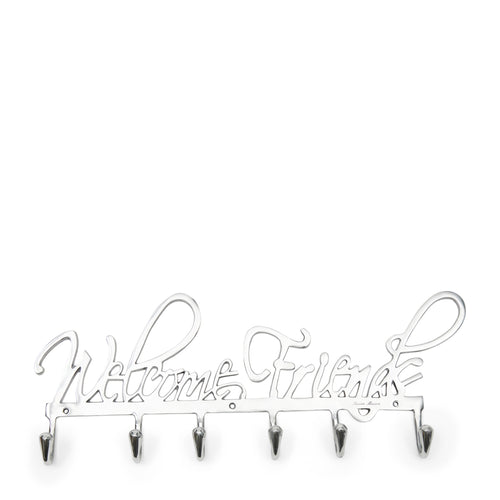 Rivièra Maison Coat Rack Welcome Friends - Aluminium - Zilver - vtwonen shop