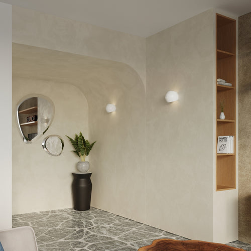 Sollux Lighting Gelakte wandlamp GLOBE wit glans - 17x13,5x14,5cm