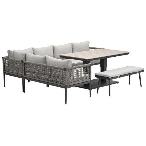 Garden Impressions lounge dining set Burela - Brugge - taupe - links - 6-delig - vtwonen shop