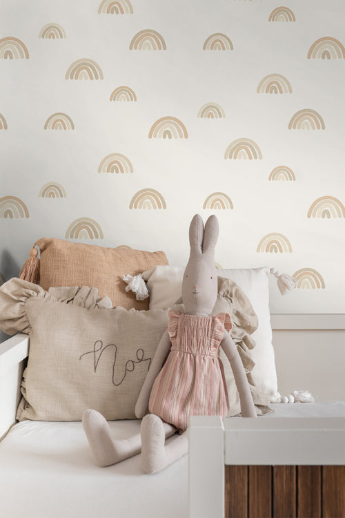 ESTAhome behang regenboogjes beige - 53 cm x 10.05 m - 139685 - vtwonen shop