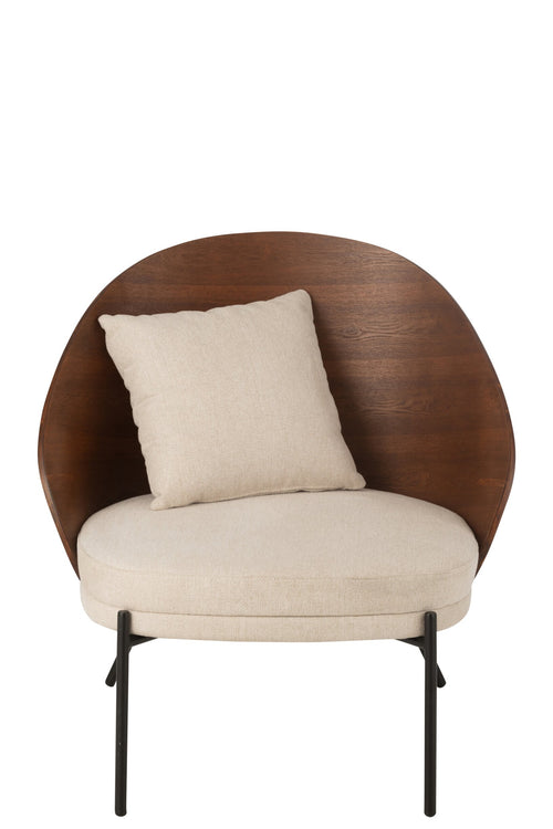 J-Line loungestoel - multiplex/metaal - bruin/beige
