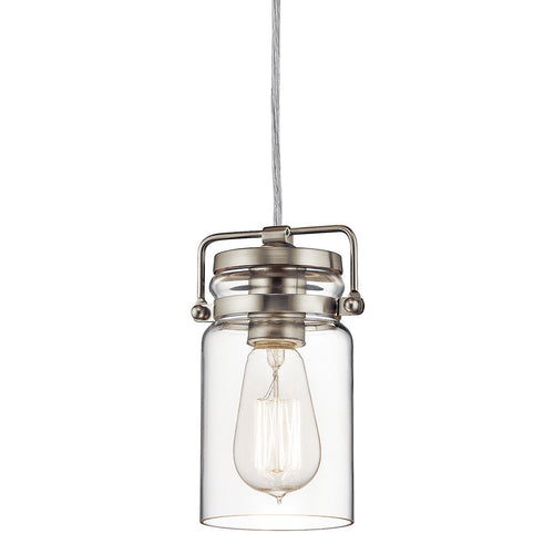 Elstead Brinley - 1-lichts plafondlamp mini geborsteld nikkel, E27