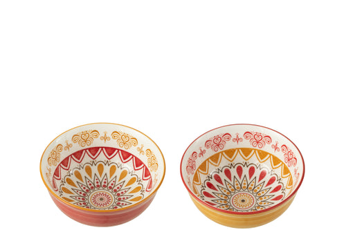 J-Line kom Jam - porselein - mix - small - 2 stuks - vtwonen shop