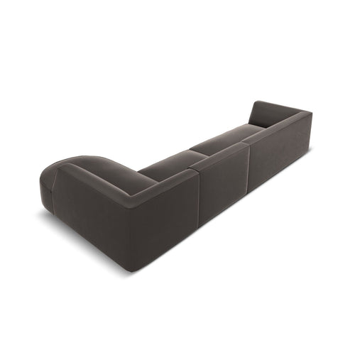 Cosmopolitan Design - Modulaire hoekbank rechts Siena 5-zits, flueel donkergrijs - 180x366x69cm
