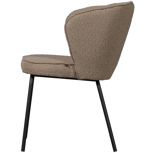 WOOOD eetkamerstoelen Admit - Bouclé - Beige - Set van 6 - vtwonen shop
