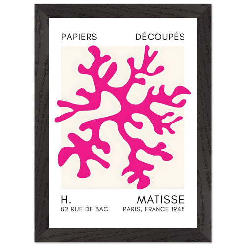 Artfulprints Poster met Lijst Matisse – Dreamy coral flower pink   - A4 21x29.7 cm - Roze