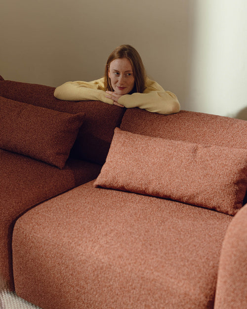 noo.ma Lobi 4-zits hoekbank links - Pale Yellow Mélange, 318x154x73,5 cm