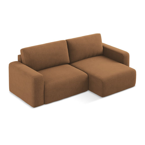 LaMiaSofa hoekbank rechts Ostia - textuurstof - terracotta - 244x149x79