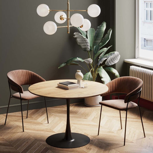 Kare Design Eettafel Schickeria Ø110cm eik en zwart