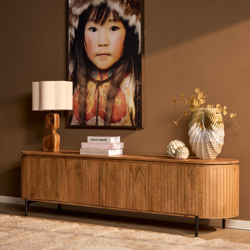 StarFurn Tv-meubel Solana - Naturel Hout - 210x45x55cm