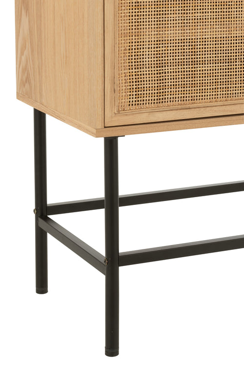 J-Line kast Vierkant - metaal - naturel/zwart - small