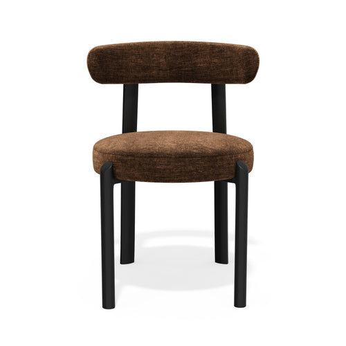 Premium Interiors - Set van 2 stoelen NOMA - zacht aanvoelende geweven stof bruin 56cm