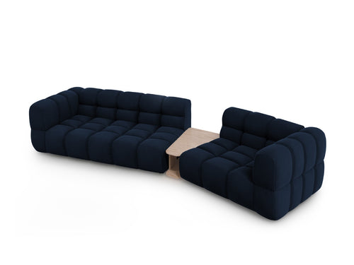 Cosmopolitan Design Rechte modulaire bank Sky 3-zits, flueel, koningsblauw - 148x353x70cm