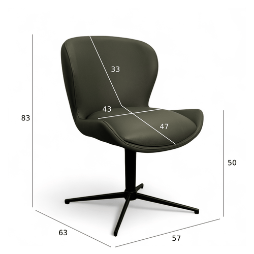 Furnhouse eetkamerstoel Nicklas - Olijfgroen - Leer - Set van 4