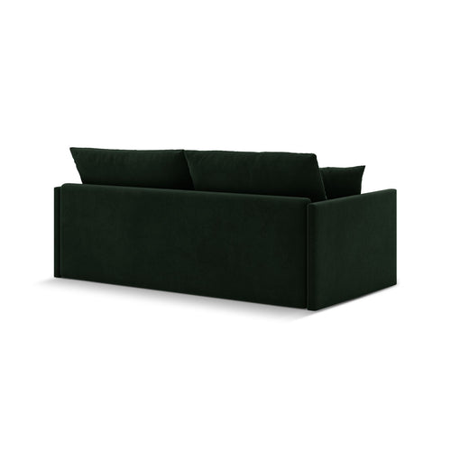 Cosmopolitan Design - Converteerbare bank Shannon 3-zits, flueel flessengroen - 94x209x87cm
