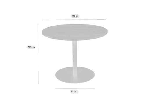 MaximaVida ronde eettafel Java roestbruin 100 cm - zware 55 kg uitvoering - vtwonen shop