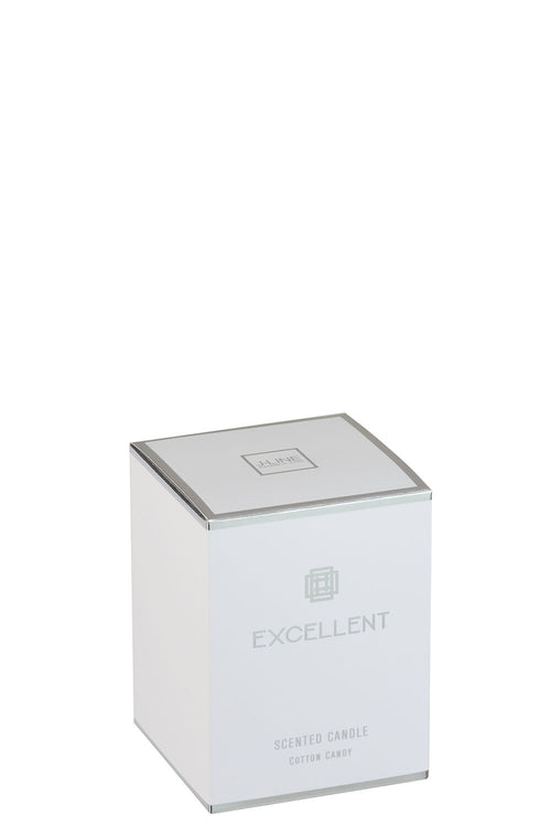 J-Line geurkaars Excellent - Cotton Candy - glas - zilver - small - 50U