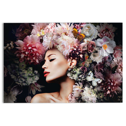 Reinders Luxury Flowers glasschilderij -  bruin - woonkamer - 78x116cm