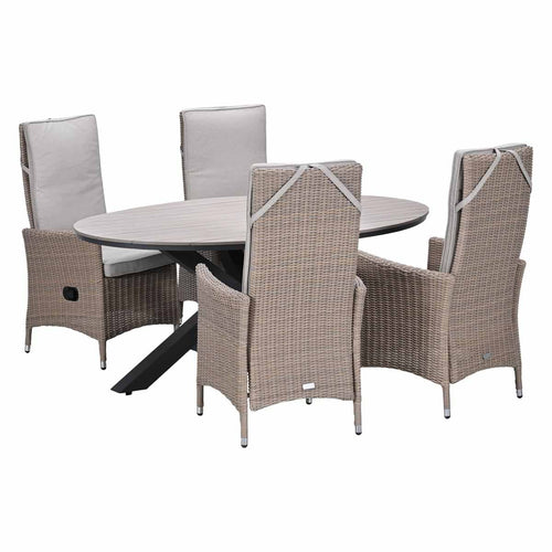Garden Impressions Tuinset Collin 5-delig - Tulli tuintafel 180x115 cm