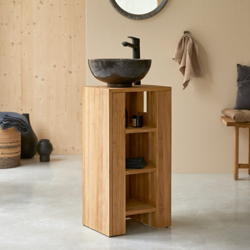 Tikamoon Massief teakhouten badmeubel, links - Naturel