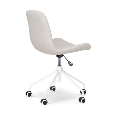 Nolon Nout-Fé Bureaustoel Beige - Stof - Wit Onderstel