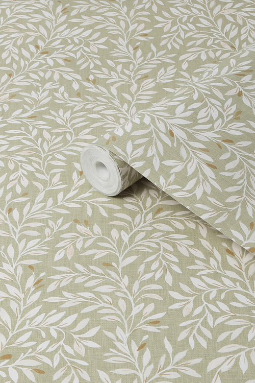 Next vliesbehang Ditsy Leaf groen 10mx52cm