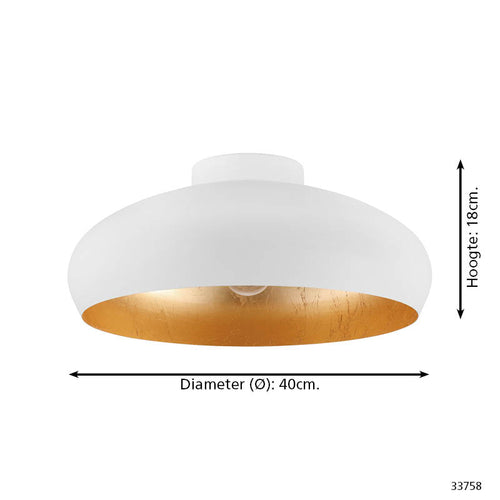 EGLO plafondlamp Mogano - e27 - ø 40 cm - wit/goud - vtwonen shop