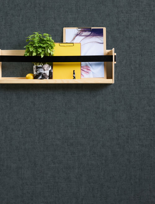 A.S. Création behang geschilderd effect antraciet grijs - 53 cm x 10.05 m - AS-373346
