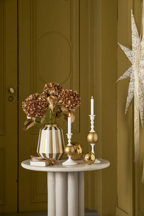 Pip Studio Kandelaar Sphere - Metaal - Wit/ Goud - 24cm - vtwonen shop