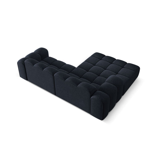 Cosmopolitan Design - Linker hoekbank Treno 3-zits, chenille marineblauw - 184x240x70cm