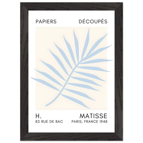 Artfulprints Poster met Lijst Matisse – Floral reef light blue   - A4 21x29.7 cm - Blauw