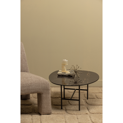WOOOD salontafel Vajen - Marmeren Look - Zwart - 34x80x60