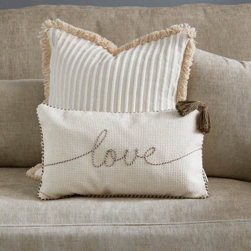 Rivièra Maison With Love Pillow Cover 50x30 - Polyester - Beige - vtwonen shop